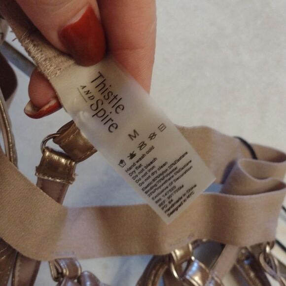 NWT SET Thistle and Spire Bronze Garter Belt w adjustable Garter M - Picture 8 of 10